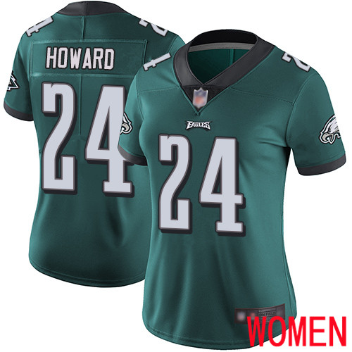 Women Philadelphia Eagles #24 Jordan Howard Midnight Green Team Color Vapor Untouchable NFL Jersey->women nfl jersey->Women Jersey